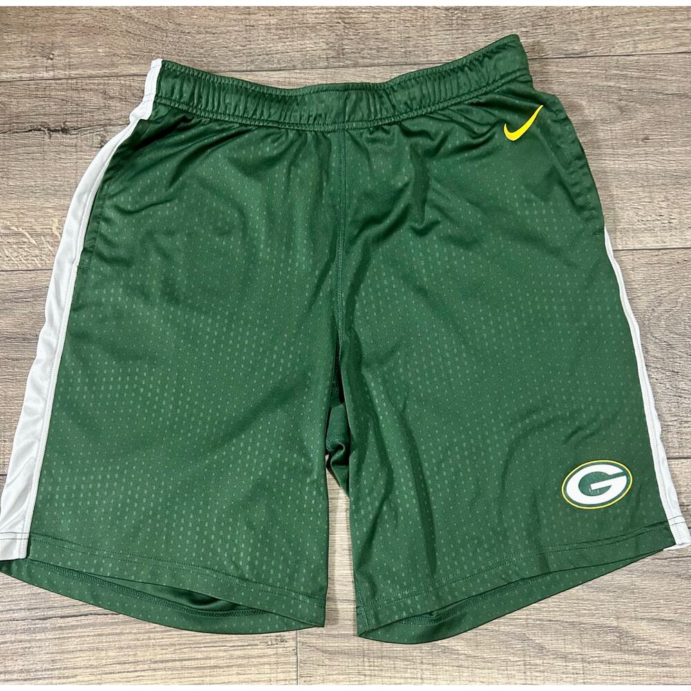 Green Bay Packers Shorts Mens Medium Green NFL Football Dri-Fit Training Nike